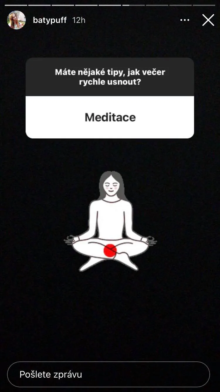 Ukázka ze série instagramových stories ke kampani na knihu Proč spíme
