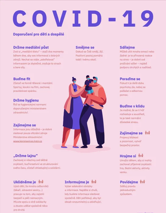An infographic of recommendations for psychological wellbeing, including a media fast